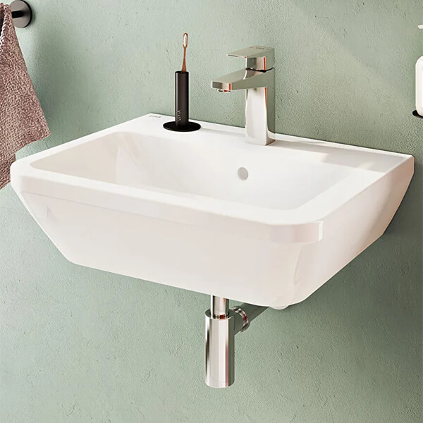 Alternate image of VitrA Integra 1 Taphole Contemporary Wall Hung Washbasin