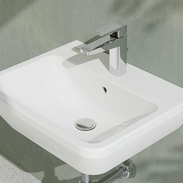 Alternate image of VitrA Integra 1 Taphole Contemporary Wall Hung Washbasin