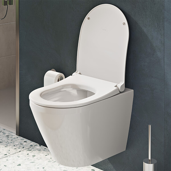 Additional image of VitrA Universal White Slim Round Toilet Seat - Soft Close - 363 x 457mm