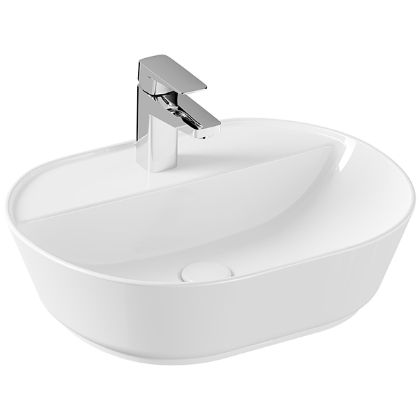 Vitra Geo Oval White 1 Taphole Countertop Basin - 545 x 430mm