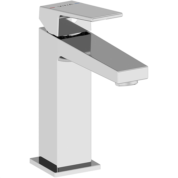 Additional image of VitrA Minimax Contemporary Square Basin Mixer Tap - Straight Spout - Flat Handle
