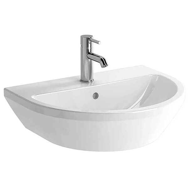 Additional image of VitrA Integra 1 Taphole Contemporary Round Wall Hung Washbasin