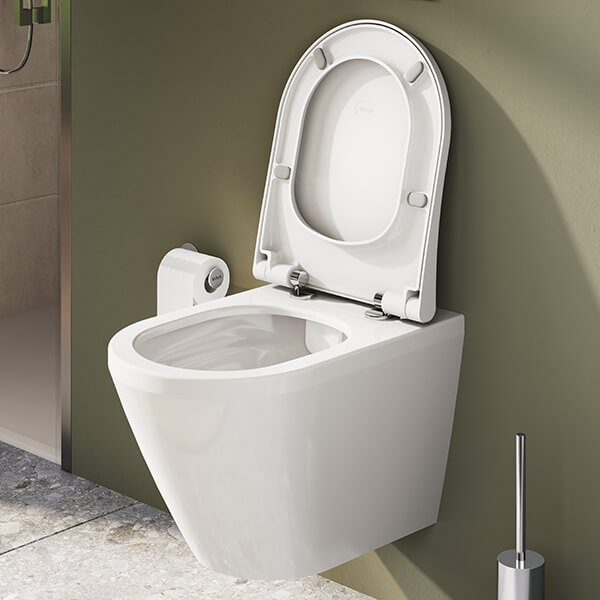 Additional image of VitrA Universal White Slim Round Toilet Seat - Soft Close - 363 x 457mm