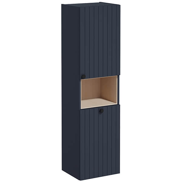 Alternate image of VitrA Root Groove Wall Hung Tall Unit with Open Shelf and Laundry Basket - 420 x 1550mm