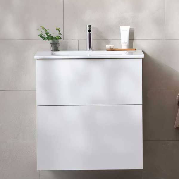 Miller New York Wall Mounted Vanity Unit with Two Soft-Close Drawer - 580mm Height