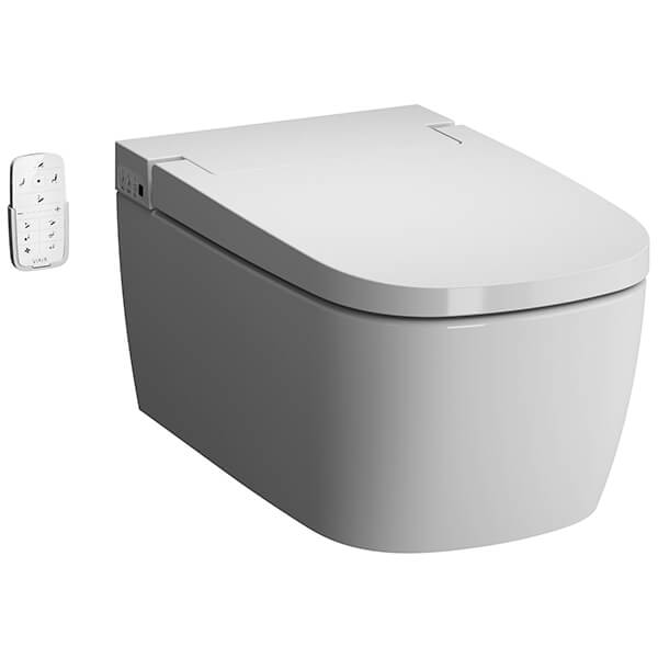 VitrA V-Care White Wall Hung Rimless Smart Shower Toilet - Comfort Height - 375 x 605mm