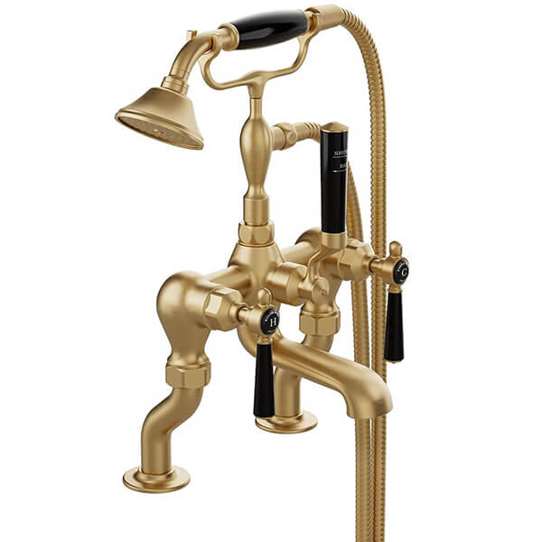 Additional image of Vado Axbridge Traditional Bath Mixer Tap with Shower Handset - Lever Handles - Deck Mounted