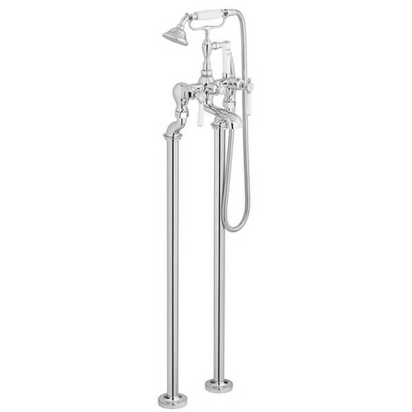 Vado Axbridge Traditional Floorstanding Bath Mixer Tap with Shower Handset - Lever Handles
