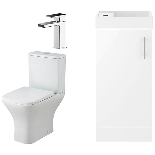 Nuie Deco Modern Floorstanding Vanity Unit with Toilet Pack