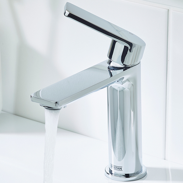 Additional image of Bristan Frammento Eco Start Basin Mixer Tap with Clicker Waste - Flat Handle and Spout