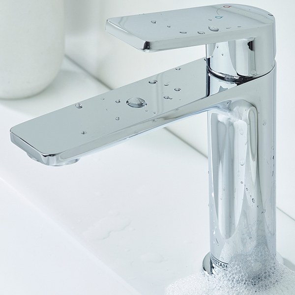 Alternate image of Bristan Frammento Eco Start Basin Mixer Tap with Clicker Waste - Flat Handle and Spout