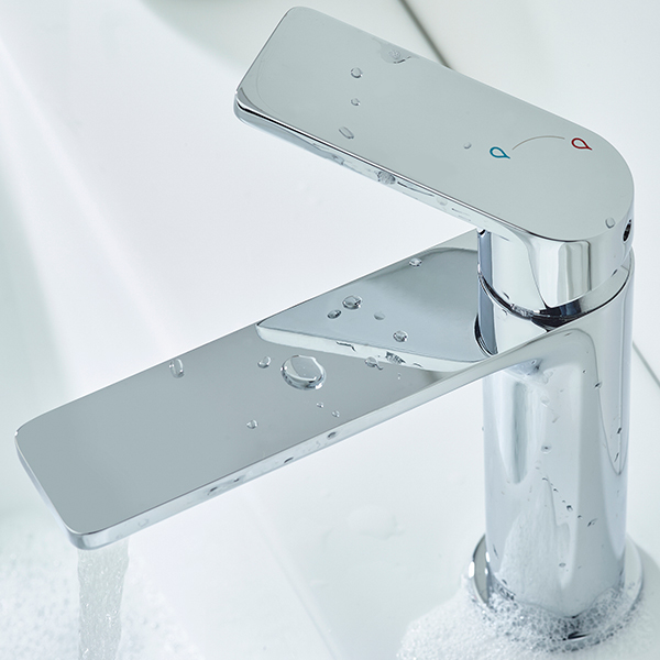 Alternate image of Bristan Frammento Eco Start Basin Mixer Tap with Clicker Waste - Flat Handle and Spout