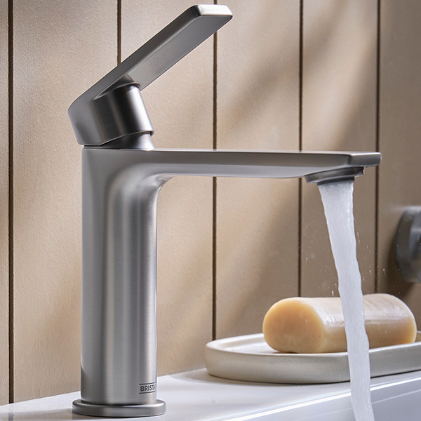Alternate image of Bristan Frammento Eco Start Basin Mixer Tap with Clicker Waste - Flat Handle and Spout