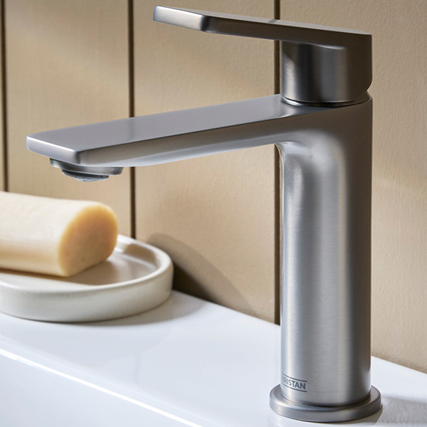 Alternate image of Bristan Frammento Eco Start Basin Mixer Tap with Clicker Waste - Flat Handle and Spout