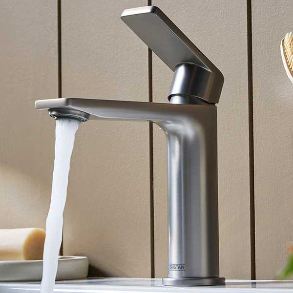 Alternate image of Bristan Frammento Eco Start Basin Mixer Tap with Clicker Waste - Flat Handle and Spout