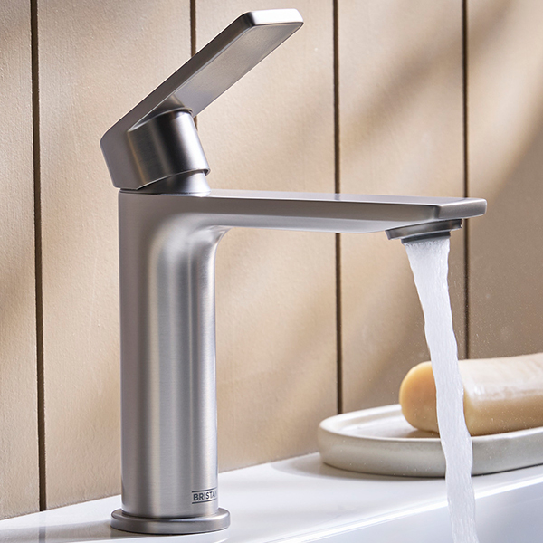 Alternate image of Bristan Frammento Eco Start Basin Mixer Tap with Clicker Waste - Flat Handle and Spout