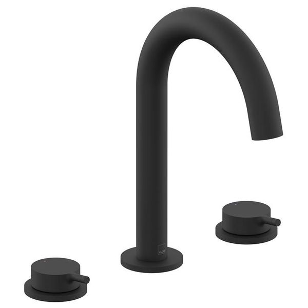 Additional image of Vado Safari 3 Hole Contemporary Basin Mixer Tap with Curved Spout - Stick Handles