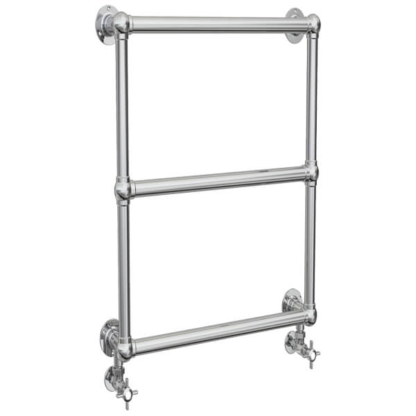Vogue Ballerina Wall-Mounted Chrome Finish Traditional Towel Rail - Brass - 500 x 750mm