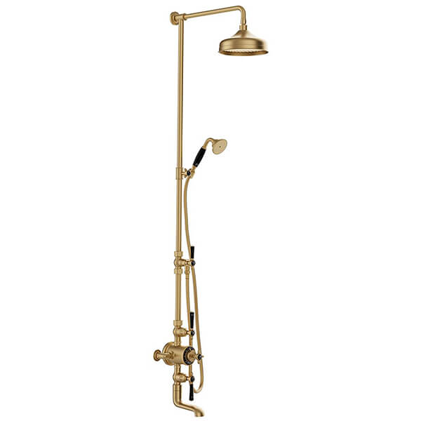Additional image of Vado Axbridge Traditional Thermostatic Exposed Shower Column with Bath Spout