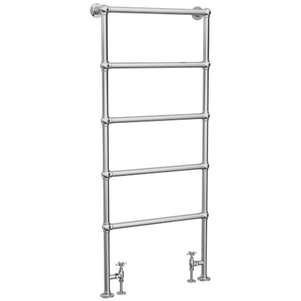 Additional image of Vogue Ballerina Floorstanding Chrome Traditional Towel Rail - Brass - 1538mm Height