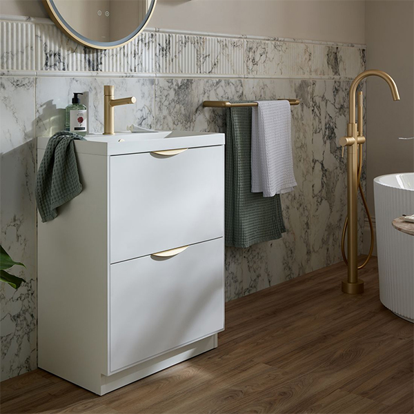 Alternate image of Vado Safari Contemporary Floorstanding Vanity Unit - 2 Drawer - 800mm High