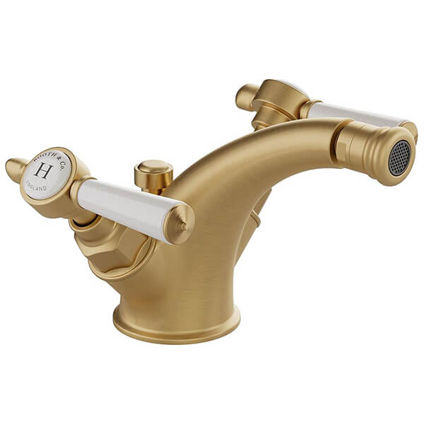 Alternate image of Vado Axbridge Edwardian Monobloc Bidet Mixer Tap with Pop-Up Waste - Crosshead or Lever Handles