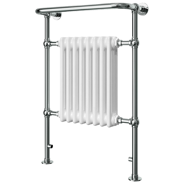 Vogue Regency Traditional Towel Radiator 675 x 938mm - Brass - Chrome and White