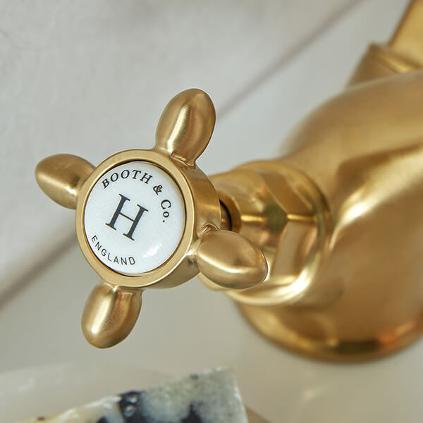 Alternate image of Vado Axbridge Monobloc Traditional Basin Mixer Tap with Ceramic Indices -  Crosshead or Lever Option