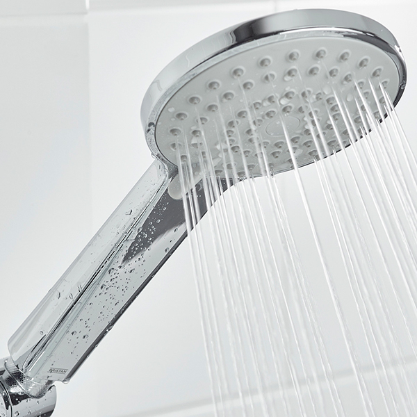 Additional image of Bristan ABS Round Shower Handset - Rub Clean Nozzles - Three Spray Modes