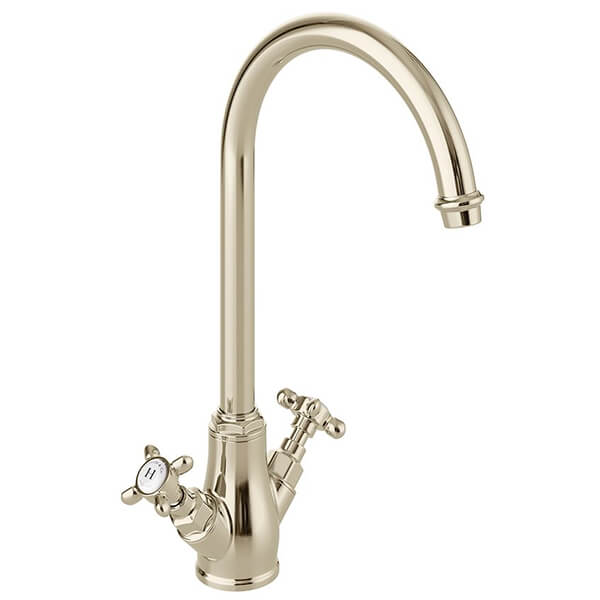Additional image of Vado Axbridge Traditional Kitchen Sink Mixer Tap with Swivel Spout - Crosshead Handles
