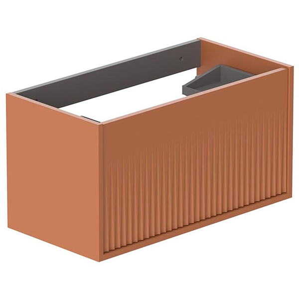 Alternate image of Vado Safari Contemporary Semi-Fluted Wall Hung Vanity Unit - 1 Drawer - 415mm High