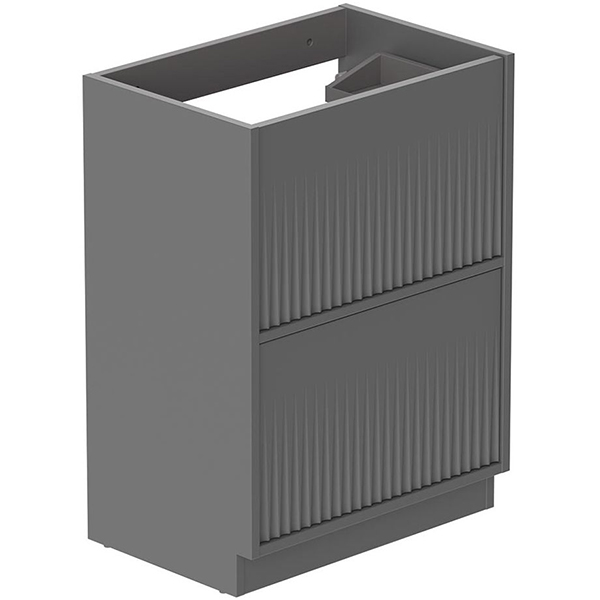 Alternate image of Vado Safari Contemporary Semi-Fluted Floorstanding Vanity Unit - 2 Drawer - 800mm High
