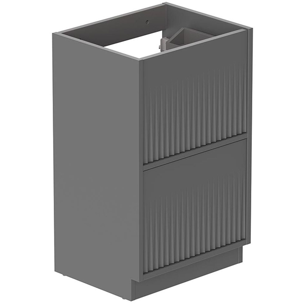 Alternate image of Vado Safari Contemporary Semi-Fluted Floorstanding Vanity Unit - 2 Drawer - 800mm High