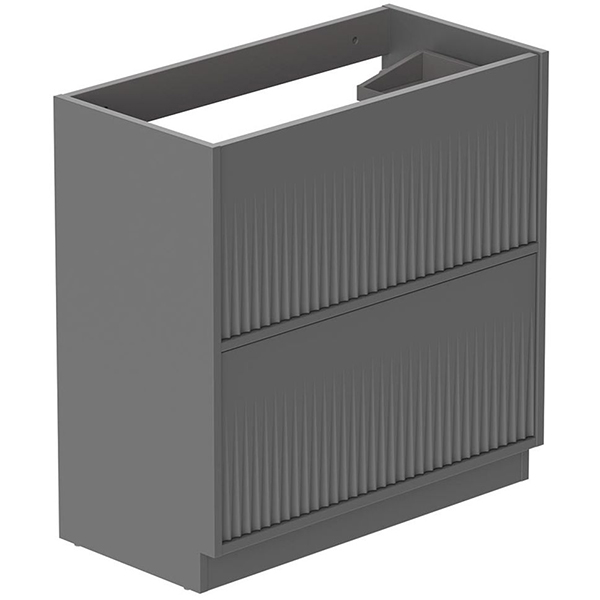 Alternate image of Vado Safari Contemporary Semi-Fluted Floorstanding Vanity Unit - 2 Drawer - 800mm High