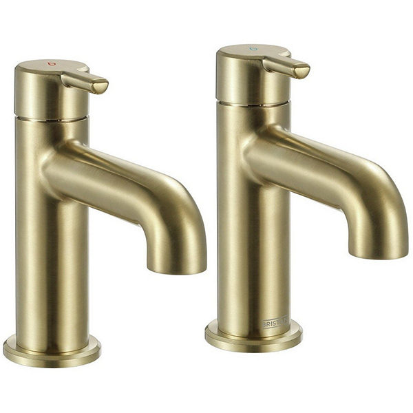 Alternate image of Bristan Altum Pair Of Basin Taps with Curved Spout - Short Handle - Deck Mounted