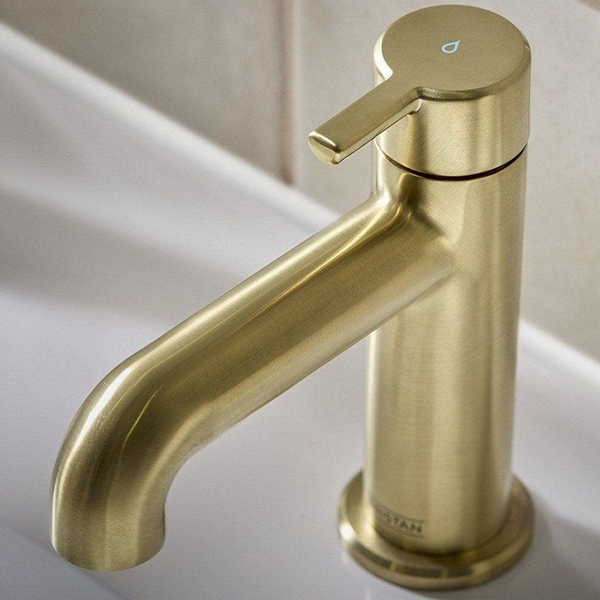 Alternate image of Bristan Altum Pair Of Basin Taps with Curved Spout - Short Handle - Deck Mounted