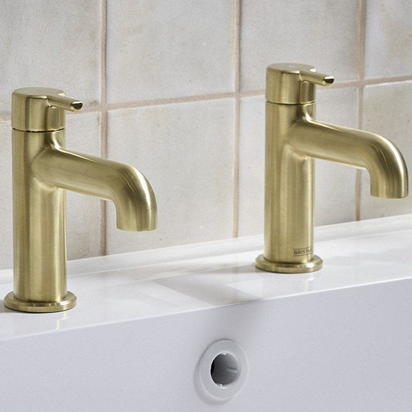 Alternate image of Bristan Altum Pair Of Basin Taps with Curved Spout - Short Handle - Deck Mounted