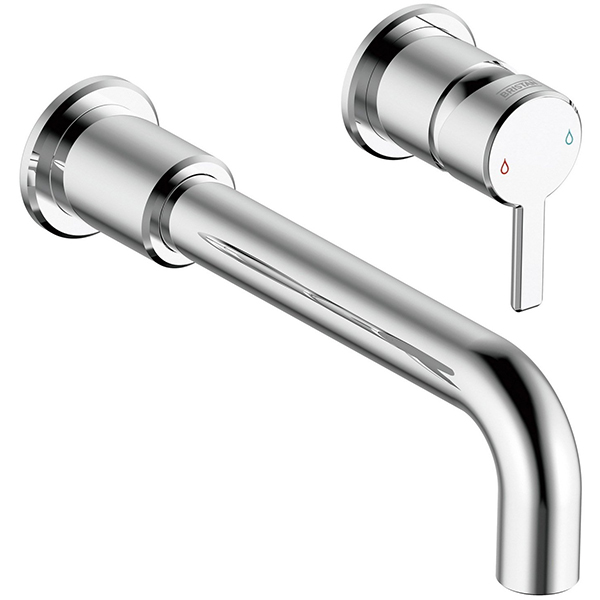 Alternate image of Bristan Altum 2 Hole Contemporary Basin Mixer Tap - Curved Spout - Wall Mounted