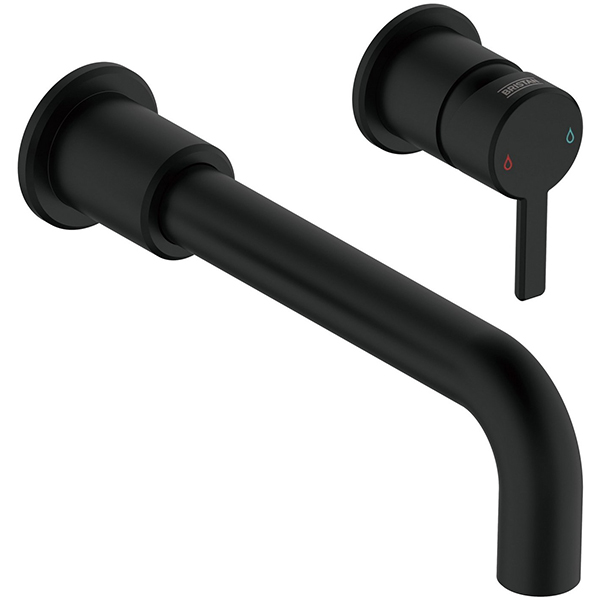 Additional image of Bristan Altum 2 Hole Contemporary Basin Mixer Tap - Curved Spout - Wall Mounted