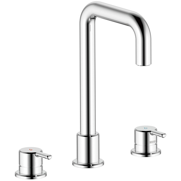 Bristan Altum 3 Hole Basin Mixer Tap with L-Shape Spout - Short Handles - Deck Mounted