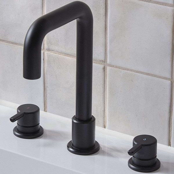 Alternate image of Bristan Altum 3 Hole Basin Mixer Tap with L-Shape Spout - Short Handles - Deck Mounted