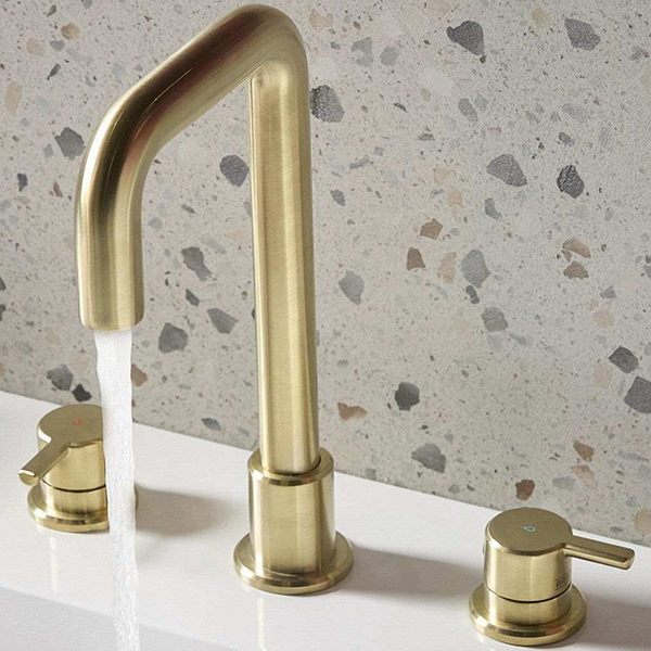 Alternate image of Bristan Altum 3 Hole Basin Mixer Tap with L-Shape Spout - Short Handles - Deck Mounted
