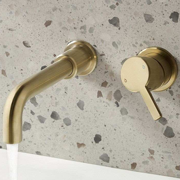 Alternate image of Bristan Altum 2 Hole Contemporary Basin Mixer Tap - Curved Spout - Wall Mounted
