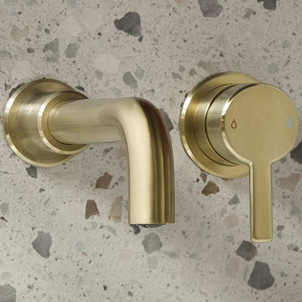 Alternate image of Bristan Altum 2 Hole Contemporary Basin Mixer Tap - Curved Spout - Wall Mounted