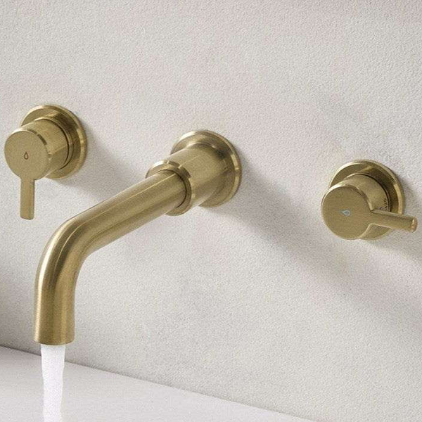 Alternate image of Bristan Altum 3 Hole Contemporary Basin Mixer Tap - Curved Spout - Wall Mounted