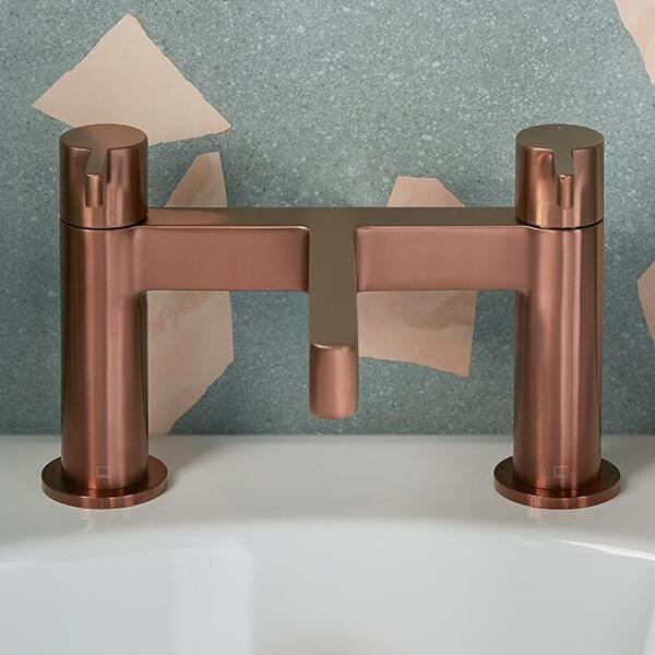 Alternate image of Vado Edit Contemporary Bath Bridge Mixer Tap - Slim Handles and Spout - Deck Mounted
