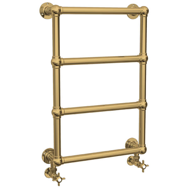 Vogue Ballerina Wall Hung Brushed Brass Traditional Towel Rail - Mild Steel - 498mm Width