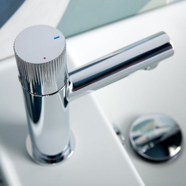 Alternate image of Vado Safari Monobloc Basin Mixer Tap with Fluted Knob Handle - Deck Mounted