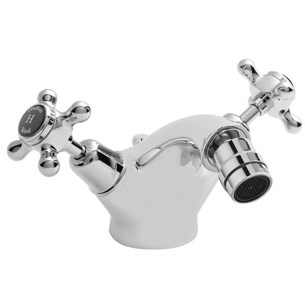 Alternate image of Hudson Reed Topaz Traditional Bidet Mixer Tap with Pop Up Waste - Crosshead Handles