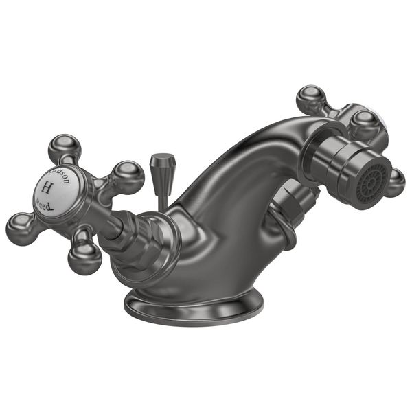 Alternate image of Hudson Reed Topaz Traditional Bidet Mixer Tap with Pop Up Waste - Crosshead Handles